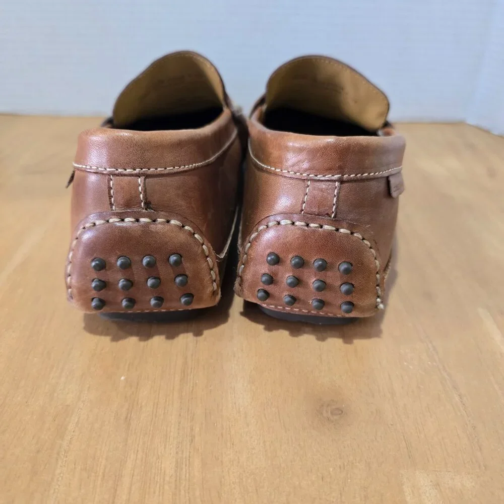 Cole Haan Men's Grant Canoe Leather Penny Driving Loafers C12134 Brown Size 10.5